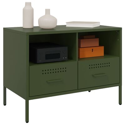 vidaXL TV Cabinet Olive Green 68x39x50.5 cm Steel