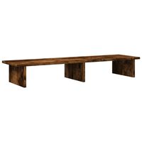 vidaXL Monitor Stand Smoked Oak 100x27x15 cm Engineered Wood