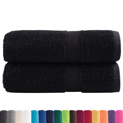 vidaXL Premium Soap Towels SOLUND 2 pcs Black 30x30 cm 600 gsm