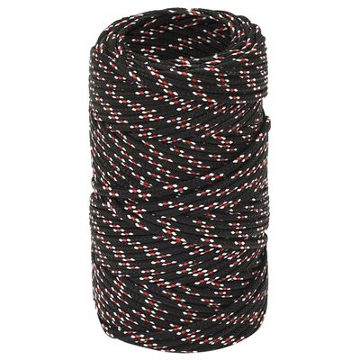 vidaXL Boat Rope Black 2 mm 50 m Polypropylene