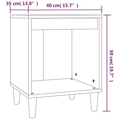 vidaXL Bedside Cabinet Concrete Grey 40x35x50 cm