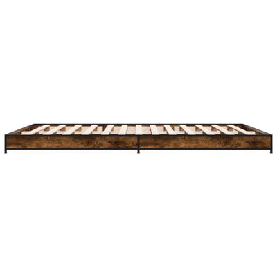 vidaXL Bed Frame without Mattress Smoked Oak 135x190 cm Double