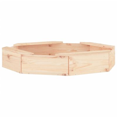 vidaXL Sandbox with Seats Octagon Solid Wood Pine