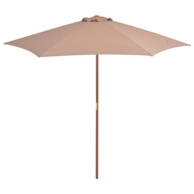 vidaXL Garden Parasol with Wooden Pole 270 cm Taupe