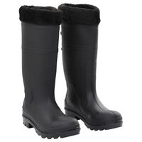 vidaXL Rian Boots with Removable Socks Black Size 38 PVC