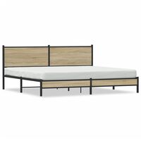 vidaXL Metal Bed Frame without Mattress Sonoma Oak 200x200 cm