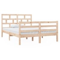 vidaXL Bed Frame without Mattress Double Solid Wood