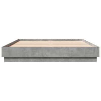 vidaXL Bed Frame Concrete Grey 150x200 cm King Size Engineered Wood