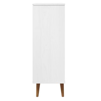 vidaXL Shoe Cabinet MOLDE White 59,5x35x103 cm Solid Wood Pine