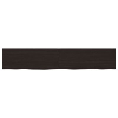 vidaXL Bathroom Countertop Dark Brown 220x40x(2-4) cm Treated Solid Wood