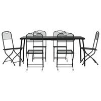 vidaXL 7 Piece Garden Dining Set Anthracite Metal Mesh