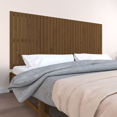 vidaXL Wall Headboard Honey Brown 204x3x90 cm Solid Wood Pine