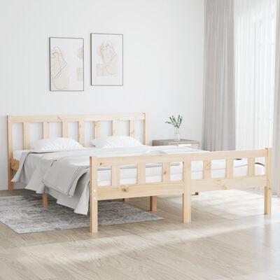 vidaXL Bed Frame without Mattress Solid Wood King Size