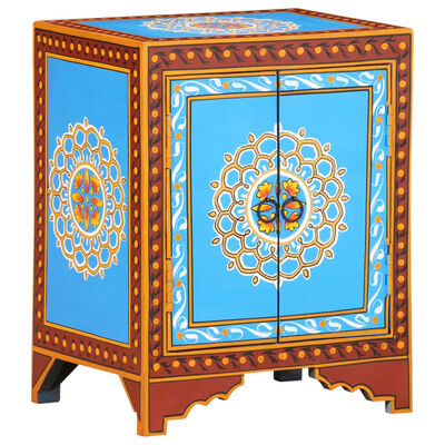 vidaXL Hand Painted Bedside Cabinet 40x30x50 cm Solid Mango Wood