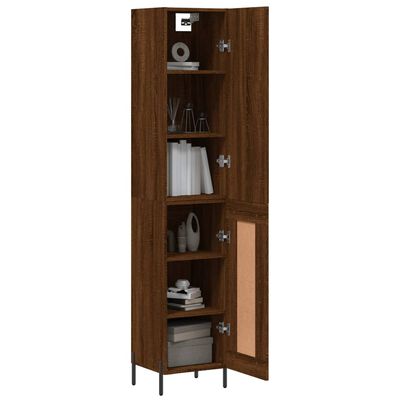 vidaXL Highboard Brown Oak 34.5x34x180 cm Engineered Wood