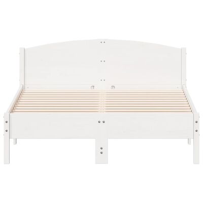 vidaXL Bed Frame without Mattress White 135x190 cm Double Solid Wood Pine