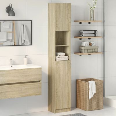 vidaXL Bathroom Cabinet Sonoma Oak 32x25.5x190 cm Engineered Wood