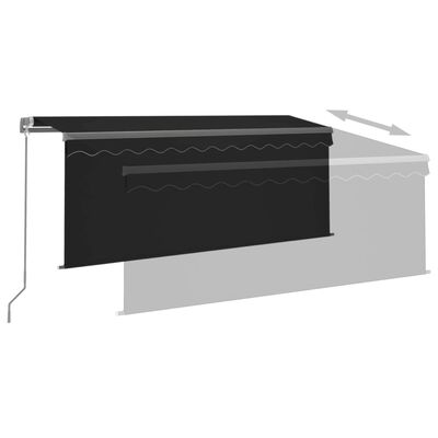 vidaXL Manual Retractable Awning with Blind 3.5x2.5m Anthracite