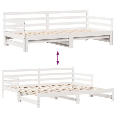 vidaXL Daybed with Trundle and Drawers without Mattress White 90x190 cm Single