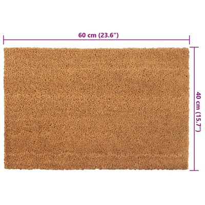 vidaXL Door Mat Natural 40x60 cm Tufted Coir