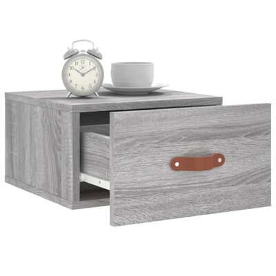 vidaXL Wall-mounted Bedside Cabinet Grey Sonoma 35x35x20 cm