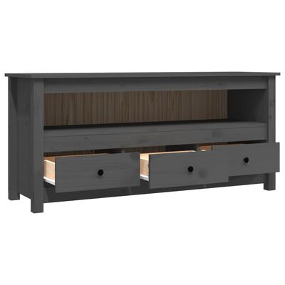 vidaXL TV Cabinet Grey 114x35x52 cm Solid Wood Pine