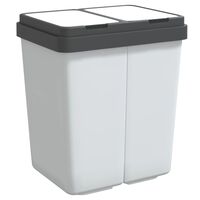 vidaXL Dual Bin White 2x25 L