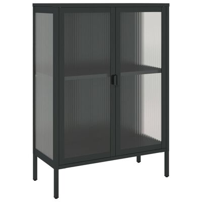 vidaXL Sideboard Black 75x35x105 cm Glass and Steel