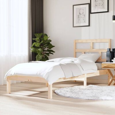 vidaXL Bed Frame without Mattress Small Single Solid Wood