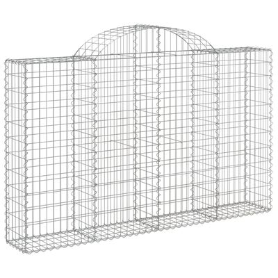 vidaXL Arched Gabion Baskets 12 pcs 200x30x120/140 cm Galvanised Iron