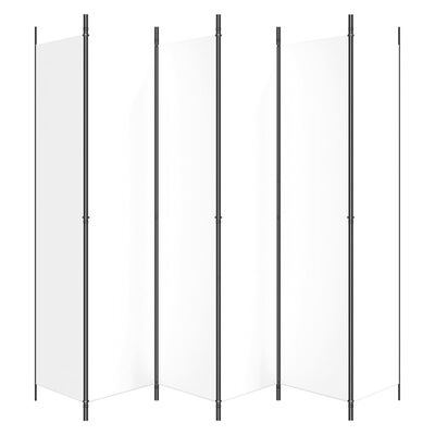 vidaXL 6-Panel Room Divider White 300x220 cm Fabric