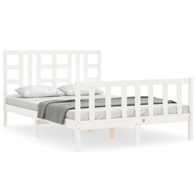 vidaXL Bed Frame without Mattress White 140x190 cm Solid Wood Pine