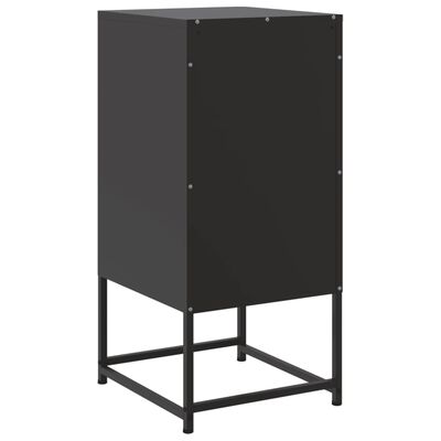 vidaXL Bedside Cabinets 2 pcs Black 36x39x78 cm Steel