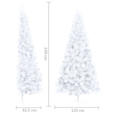 vidaXL Artificial Half Pre-lit Christmas Tree with Ball Set White 240 cm