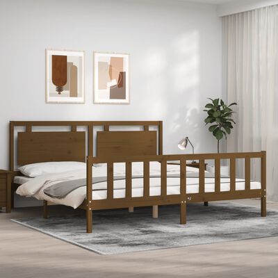 vidaXL Bed Frame without Mattress Honey Brown 200x200 cm Solid Wood Pine