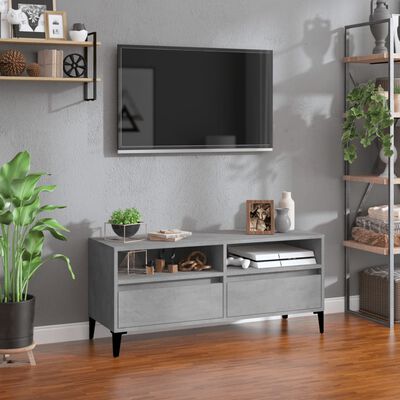 vidaXL TV Cabinet Concrete Grey 100x34.5x44.5 cm Engineered Wood