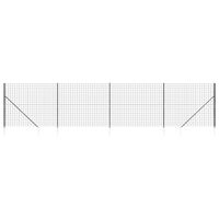 vidaXL Wire Mesh Fence with Spike Anchors Anthracite 1.6x10 m