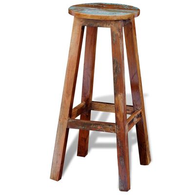 vidaXL Bar Stool Solid Reclaimed Wood