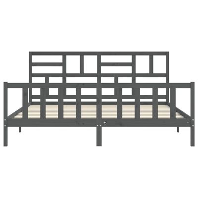 vidaXL Bed Frame without Mattress Grey 200x200 cm Solid Wood Pine