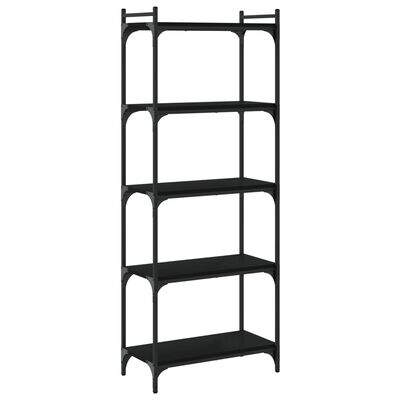 vidaXL Bookcase 5-Tier Black 60x30x154 cm Engineered Wood