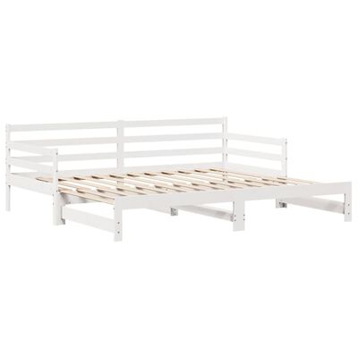 vidaXL Daybed with Trundle and Drawers without Mattress White 90x190 cm Single