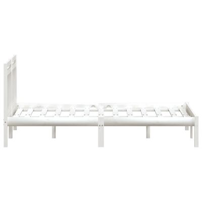 vidaXL Bed Frame without Mattress White Solid Wood 120x200 cm (810013+814085)