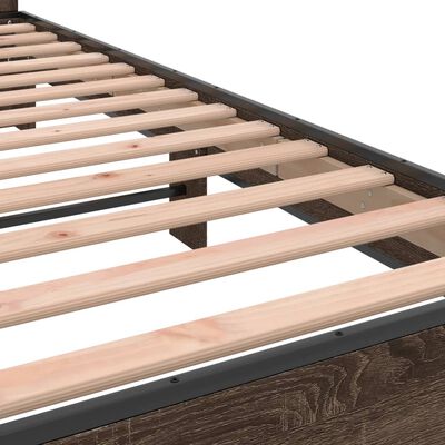 vidaXL Bed Frame without Mattress Brown Oak 75x190 cm Small Single