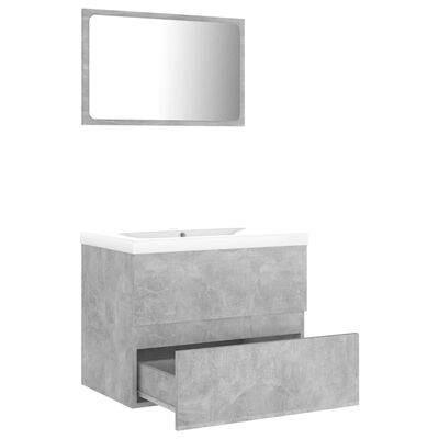 vidaXL Bathroom Furniture Set Concrete Grey Engineered Wood