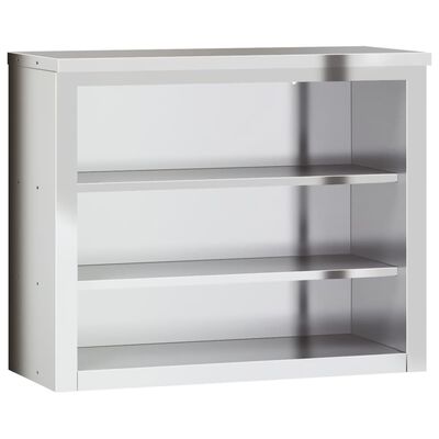 vidaXL Kitchen Wall Cabinet with Shelves Stainless Steel