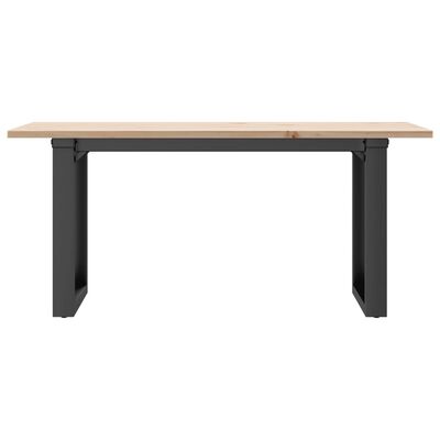 vidaXL Coffee Table O-Frame 90x40x45 cm Solid Wood Pine and Cast Iron