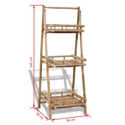 vidaXL 3-Tier Folding Bamboo Plant Rack