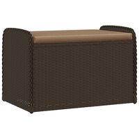 vidaXL Storage Bench with Cushion Brown 80x51x52 cm Poly Rattan
