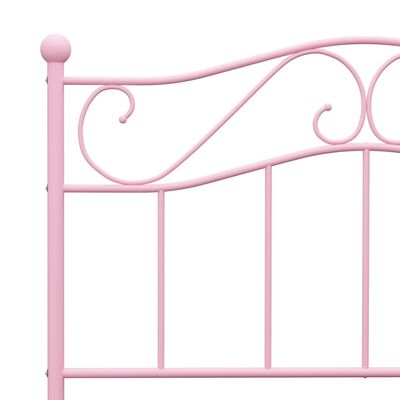 vidaXL Bed Frame without Mattress Pink Metal 90x200 cm