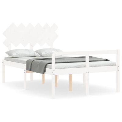 vidaXL Senior Bed without Mattress White Double Solid Wood